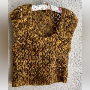 ONE OF A KIND Handmade Mohair Crochet Multi Colors Top size S